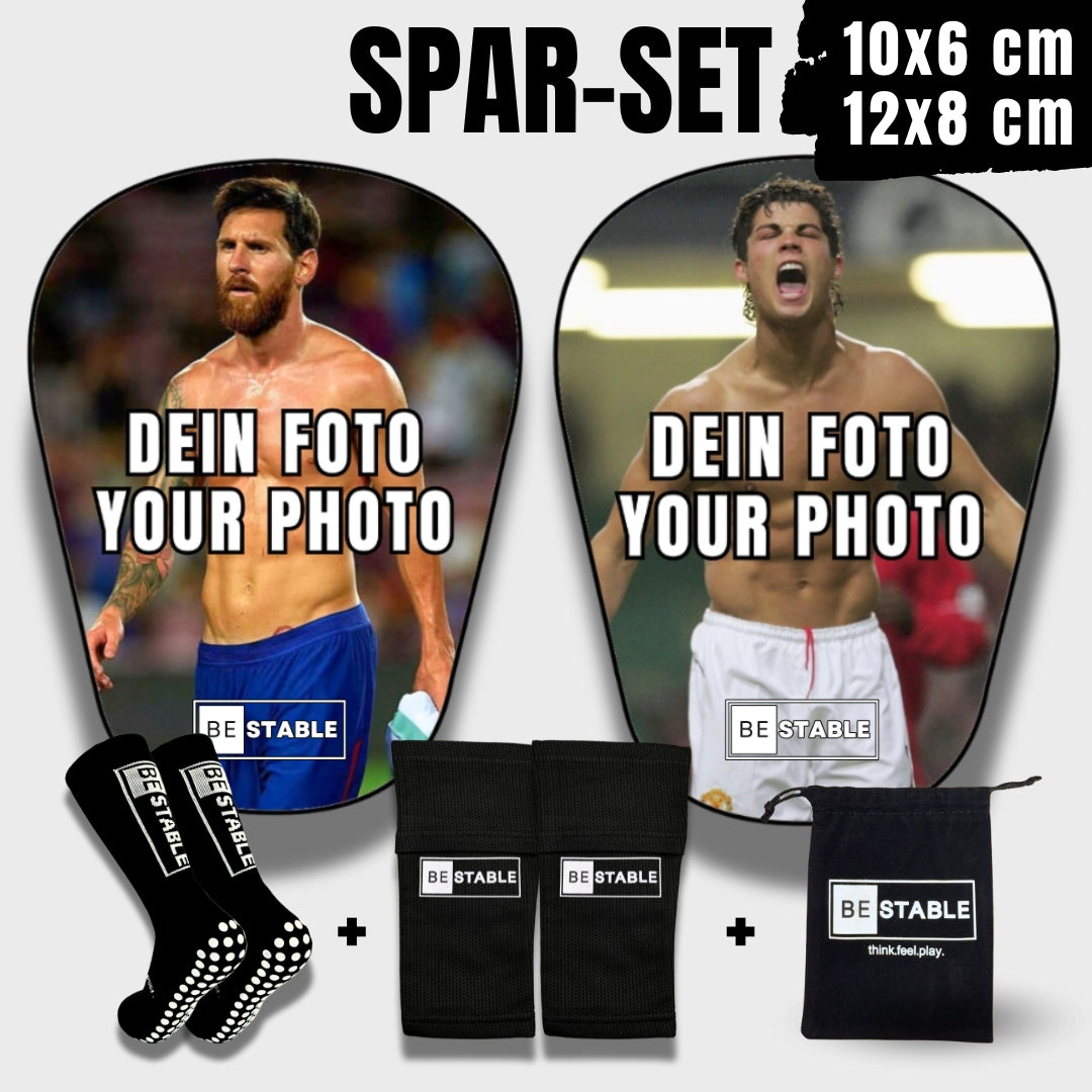 Mini Schienbeinschoner mit eigenem Bild – einzigartig personalisierbar mit Foto, Namen oder Vereinslogo – Schienbeinschoner mit Foto drucken lassen, ideal für Fußballfans und Nachwuchstalente – Mini Schienbeinschoner mit Vereinslogo oder Lieblingsspieler als individuelles Highlight – Mini Schienbeinschoner mit Name und Bild für personalisierte Geschenke – hochwertige Schienbeinschoner mit individuellem Aufdruck in Mini Format  Von BE STABLE