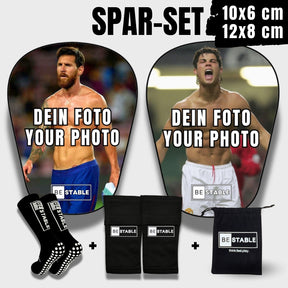 Mini Schienbeinschoner mit eigenem Bild – einzigartig personalisierbar mit Foto, Namen oder Vereinslogo – Schienbeinschoner mit Foto drucken lassen, ideal für Fußballfans und Nachwuchstalente – Mini Schienbeinschoner mit Vereinslogo oder Lieblingsspieler als individuelles Highlight – Mini Schienbeinschoner mit Name und Bild für personalisierte Geschenke – hochwertige Schienbeinschoner mit individuellem Aufdruck in Mini Format  Von BE STABLE 